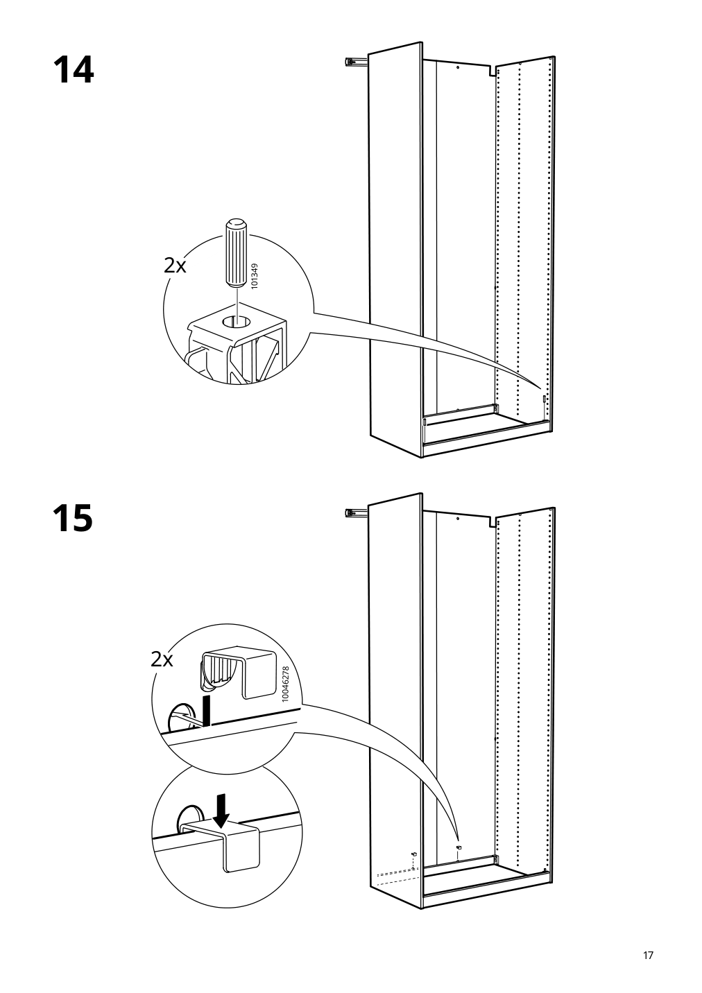 Assembly instructions for IKEA Pax wall mounted storage frame w rail white | Page 17 - IKEA PAX / GRIMO wardrobe combination 595.026.22