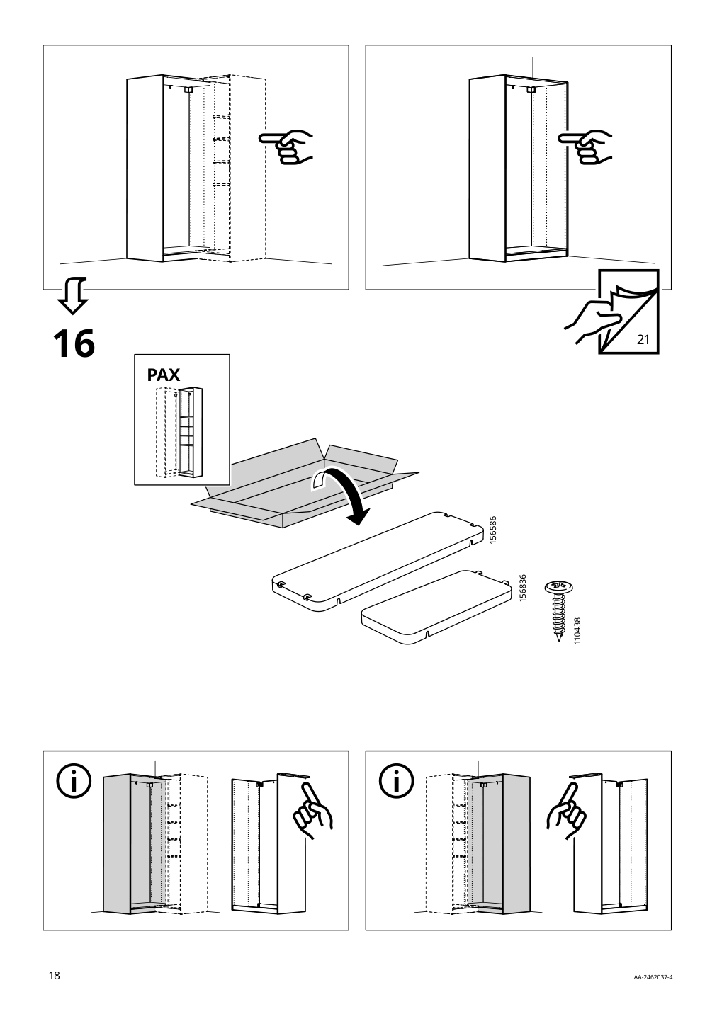 Assembly instructions for IKEA Pax wall mounted storage frame w rail white | Page 18 - IKEA PAX / HOKKSUND wardrobe combination 795.527.91