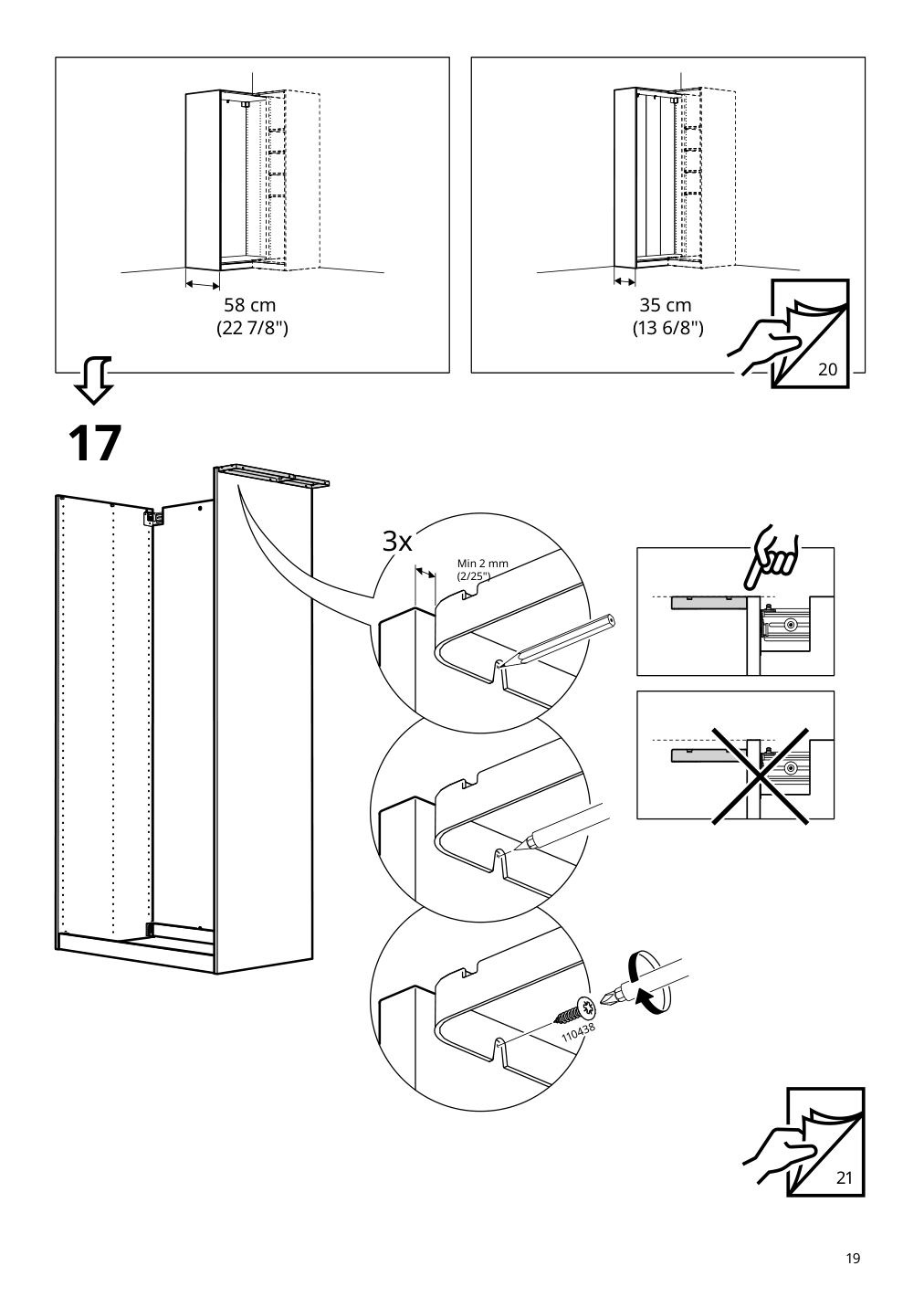 Assembly instructions for IKEA Pax wall mounted storage frame w rail white | Page 19 - IKEA PAX / GRIMO wardrobe combination 595.026.22