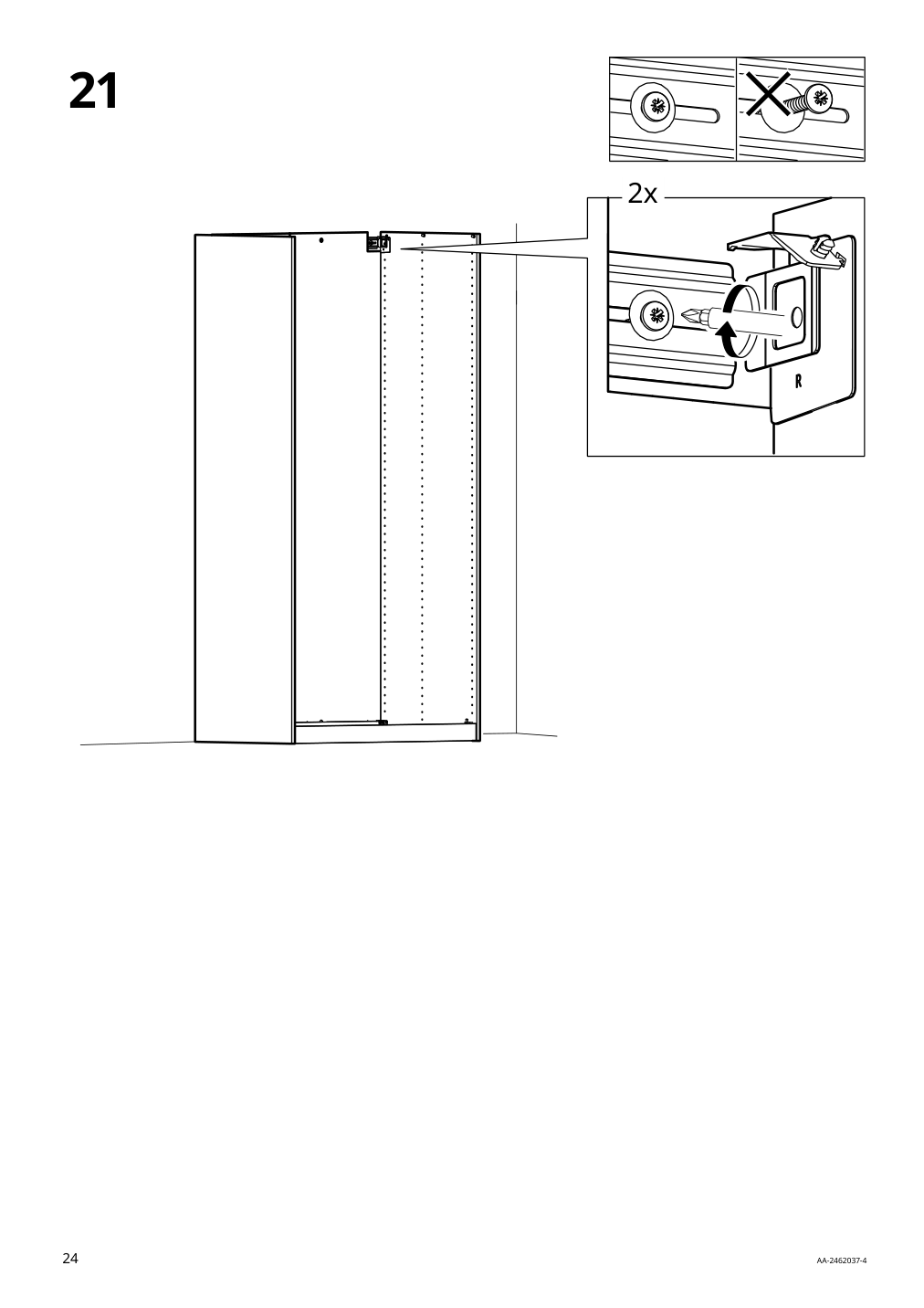 Assembly instructions for IKEA Pax wall mounted storage frame w rail white | Page 24 - IKEA PAX / HOKKSUND wardrobe combination 795.527.91