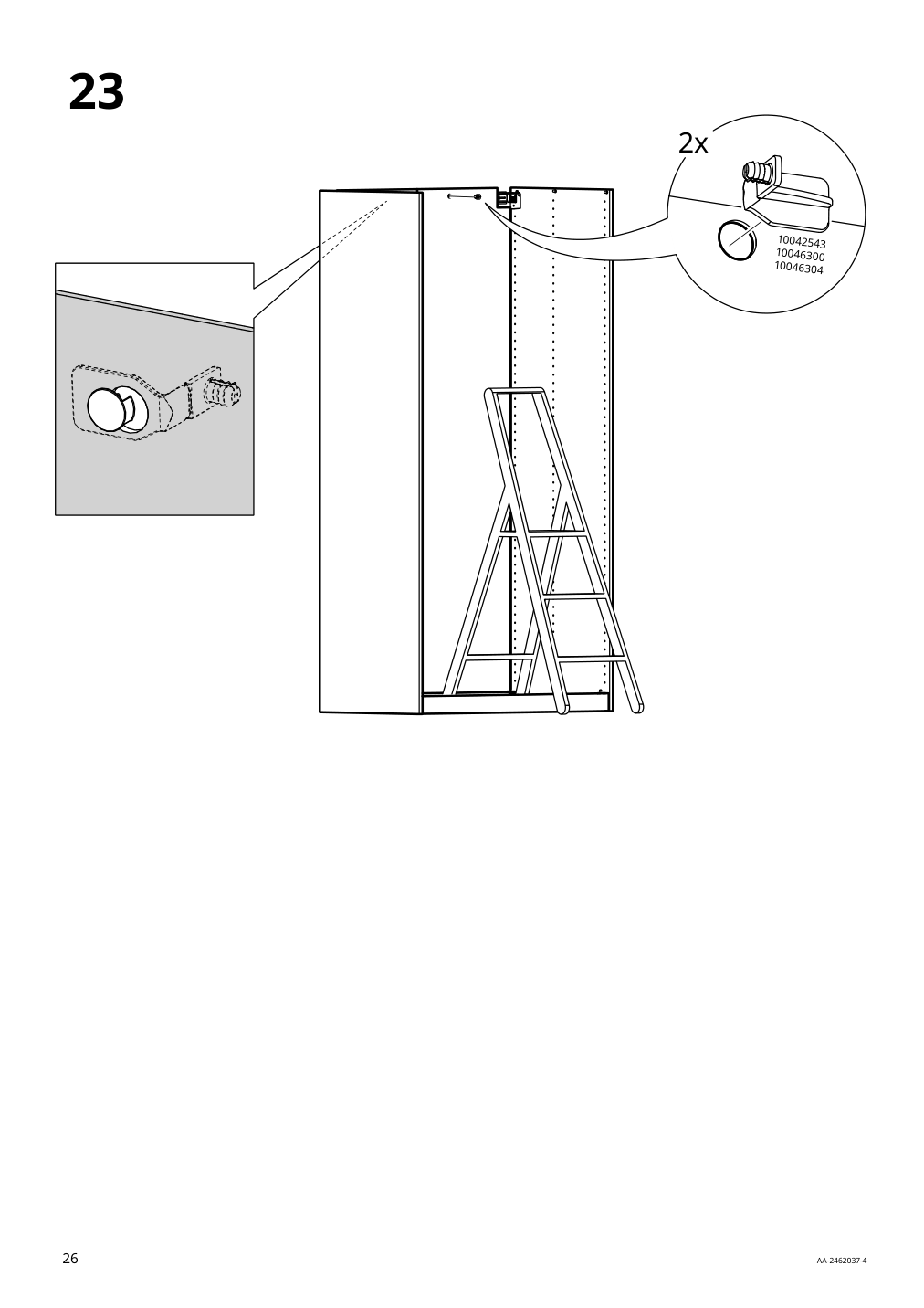 Assembly instructions for IKEA Pax wall mounted storage frame w rail white | Page 26 - IKEA PAX / GRIMO wardrobe combination 595.026.22