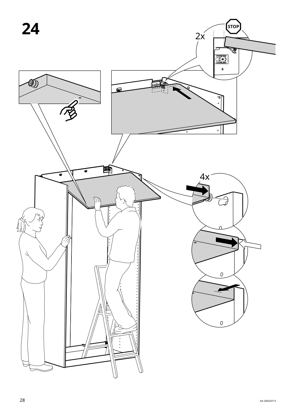 Assembly instructions for IKEA Pax wall mounted storage frame w rail white | Page 28 - IKEA PAX / HOKKSUND wardrobe combination 795.527.91