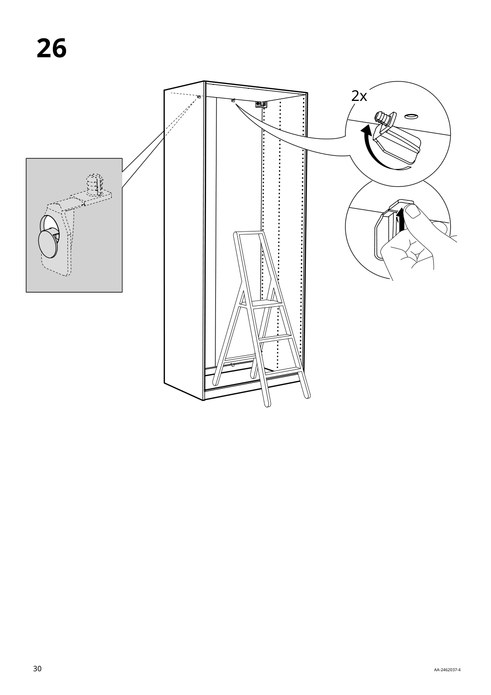 Assembly instructions for IKEA Pax wall mounted storage frame w rail white | Page 30 - IKEA PAX / GRIMO wardrobe combination 595.026.22