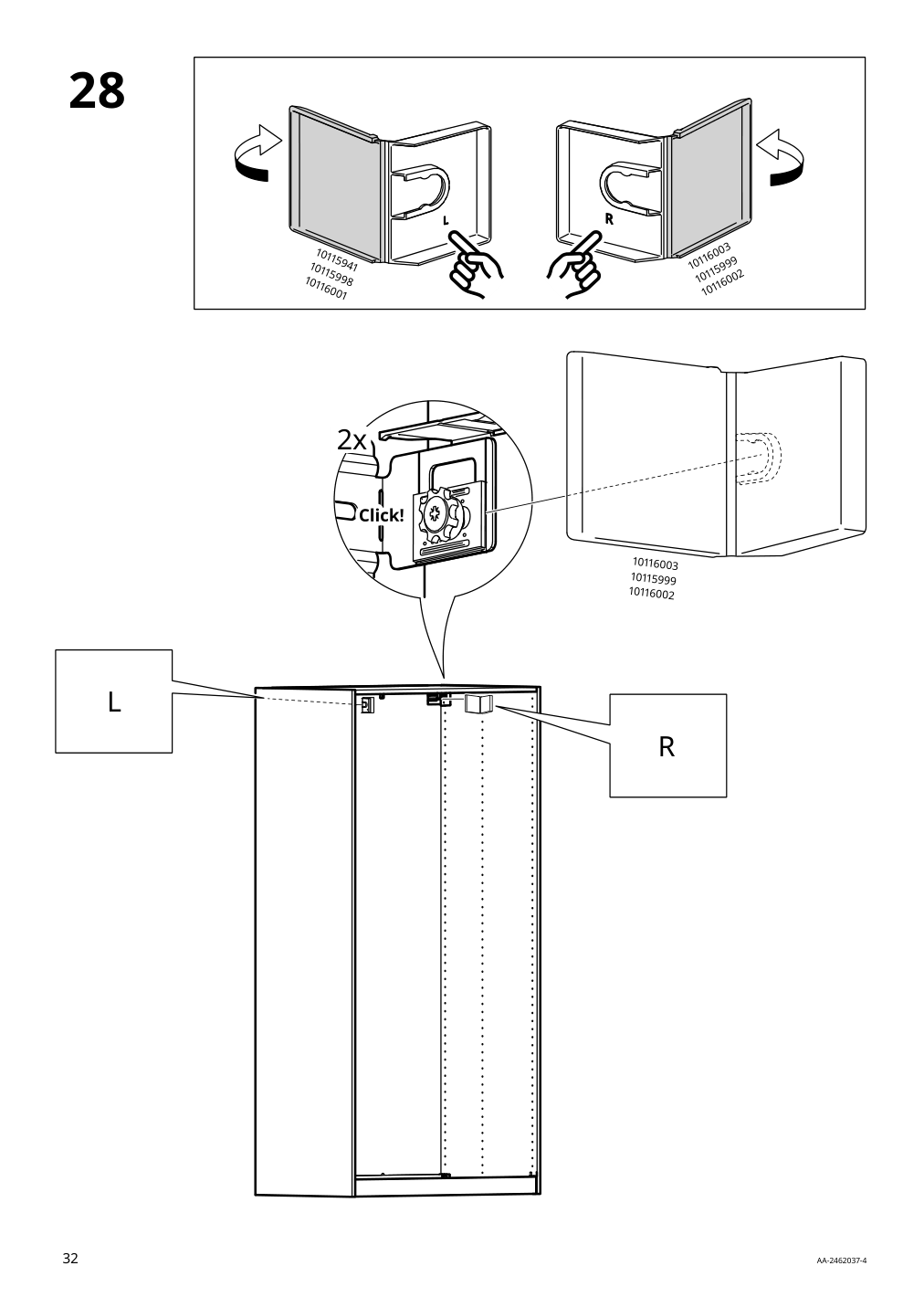 Assembly instructions for IKEA Pax wall mounted storage frame w rail white | Page 32 - IKEA PAX / TYSSEDAL wardrobe combination 695.683.11