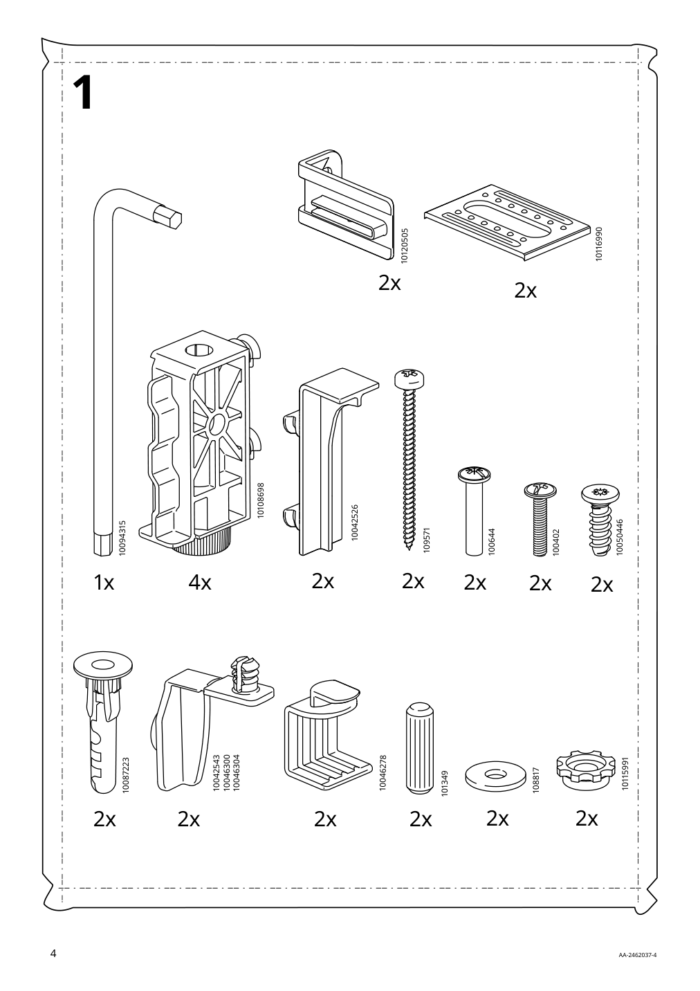 Assembly instructions for IKEA Pax wall mounted storage frame w rail white | Page 4 - IKEA PAX / TYSSEDAL wardrobe combination 695.683.11