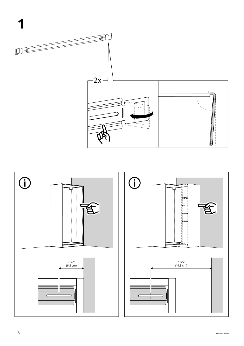 Assembly instructions for IKEA Pax wall mounted storage frame w rail white | Page 6 - IKEA PAX / TYSSEDAL wardrobe combination 695.683.11