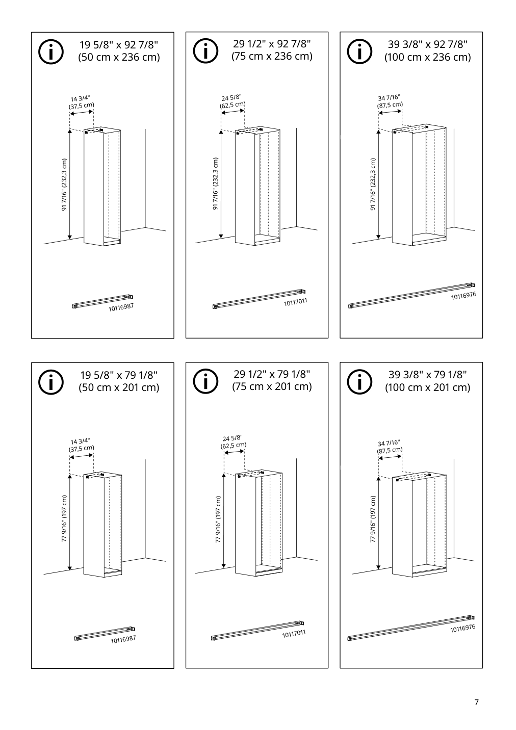 Assembly instructions for IKEA Pax wall mounted storage frame w rail white | Page 7 - IKEA PAX / GRIMO wardrobe combination 595.026.22