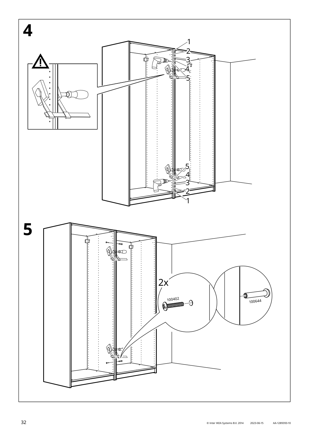 Assembly instructions for IKEA Pax wardrobe frame beige | Page 32 - IKEA PAX / HASVIK wardrobe 494.359.73