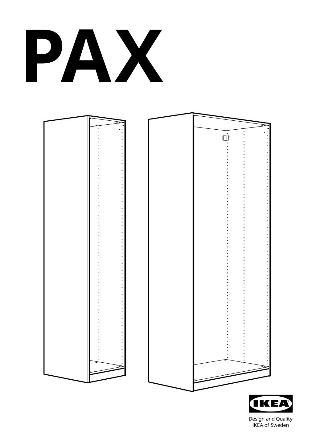 Assembly instructions for IKEA Pax wardrobe frame dark gray | Page 1 - IKEA PAX / MEHAMN wardrobe with sliding doors 595.517.59