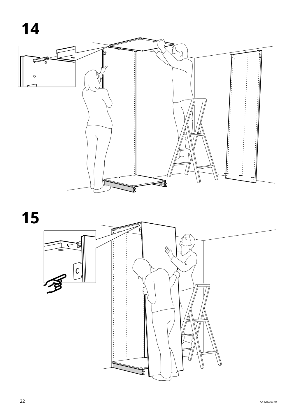 Assembly instructions for IKEA Pax wardrobe frame dark gray | Page 22 - IKEA PAX / MEHAMN wardrobe with sliding doors 995.516.82