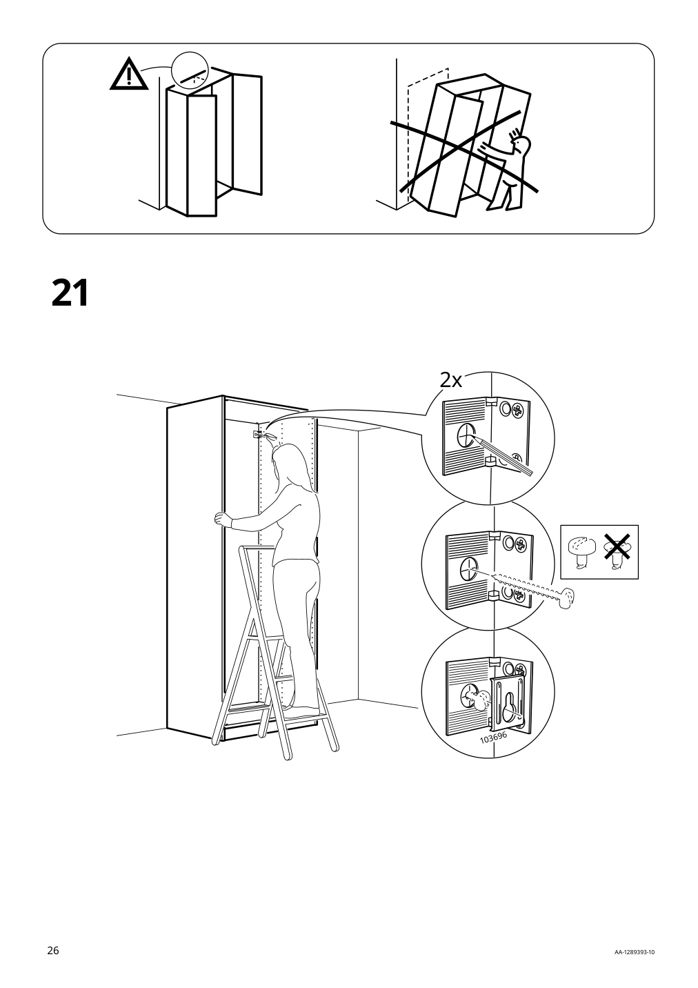 Assembly instructions for IKEA Pax wardrobe frame dark gray | Page 26 - IKEA PAX / MEHAMN/AULI wardrobe with sliding doors 695.613.76