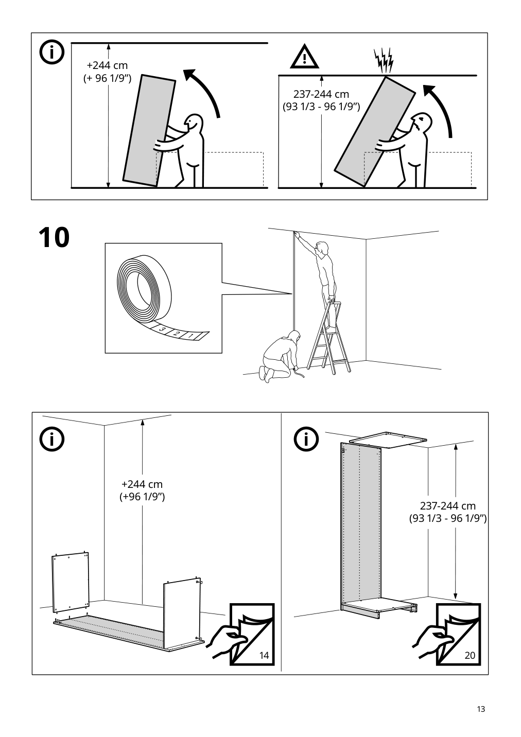 Assembly instructions for IKEA Pax wardrobe frame dark gray | Page 13 - IKEA PAX / MEHAMN/AULI wardrobe with sliding doors 195.613.69