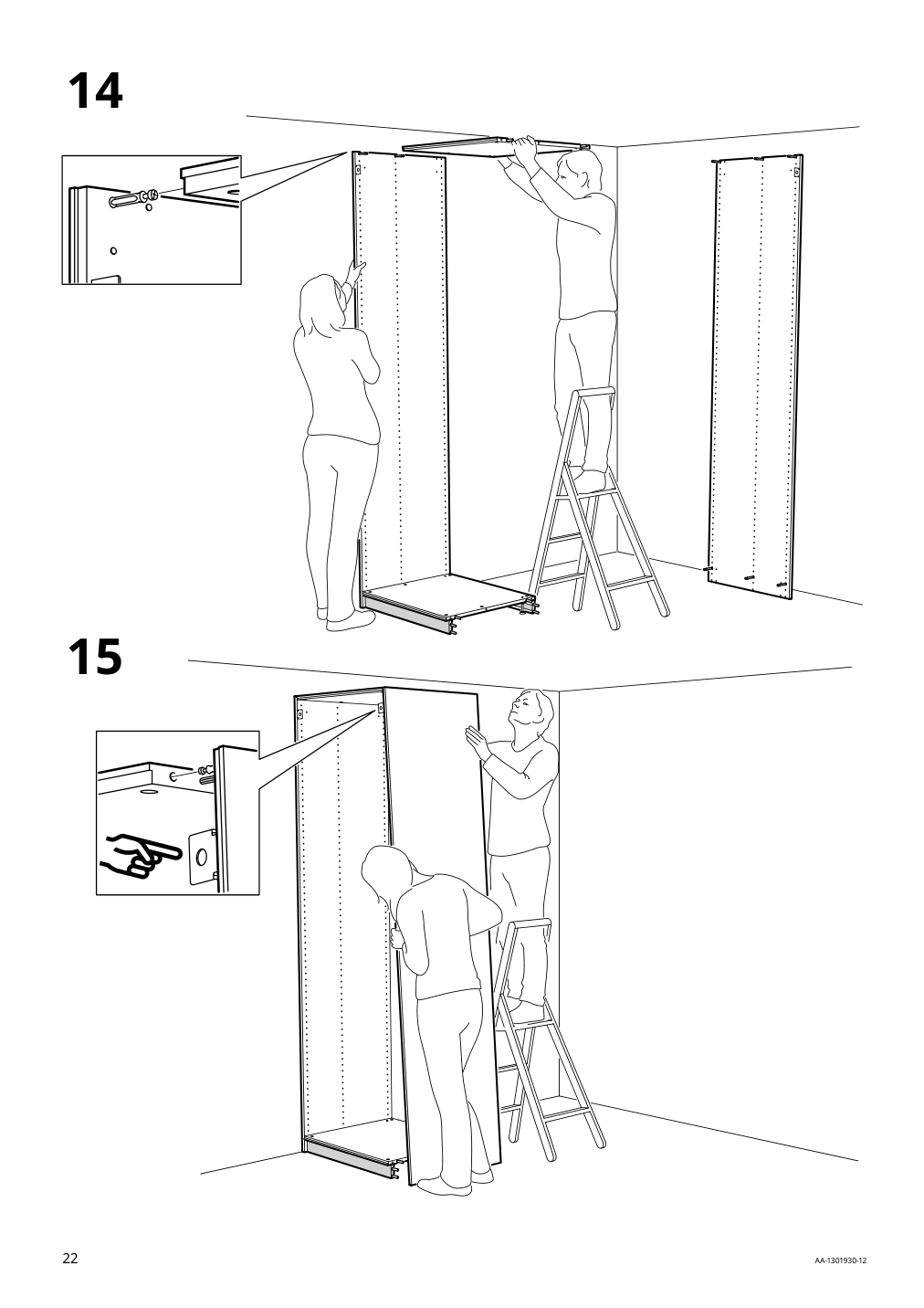 Assembly instructions for IKEA Pax wardrobe frame dark gray | Page 22 - IKEA PAX / MEHAMN/AULI wardrobe with sliding doors 195.613.69