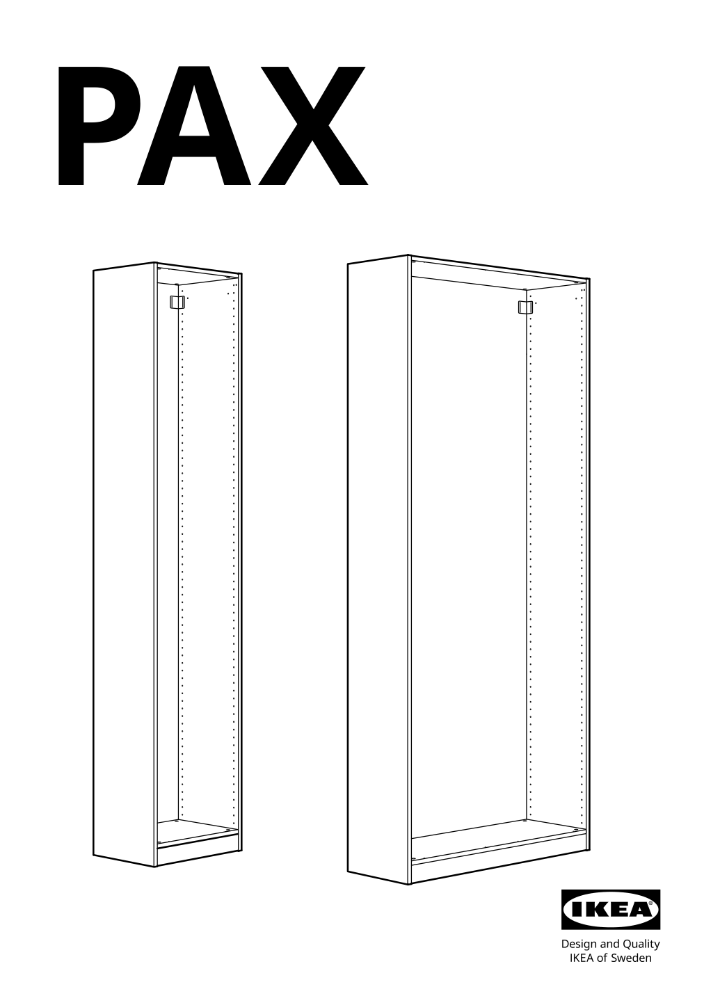 Assembly instructions for IKEA Pax wardrobe frame white | Page 1 - IKEA PAX / BERGSBO/ÅHEIM wardrobe combination 493.361.76