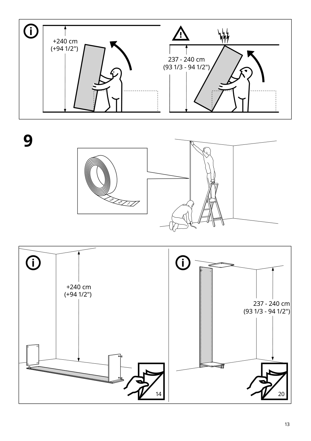 Assembly instructions for IKEA Pax wardrobe frame dark gray | Page 13 - IKEA PAX / AULI wardrobe with sliding doors 395.613.25