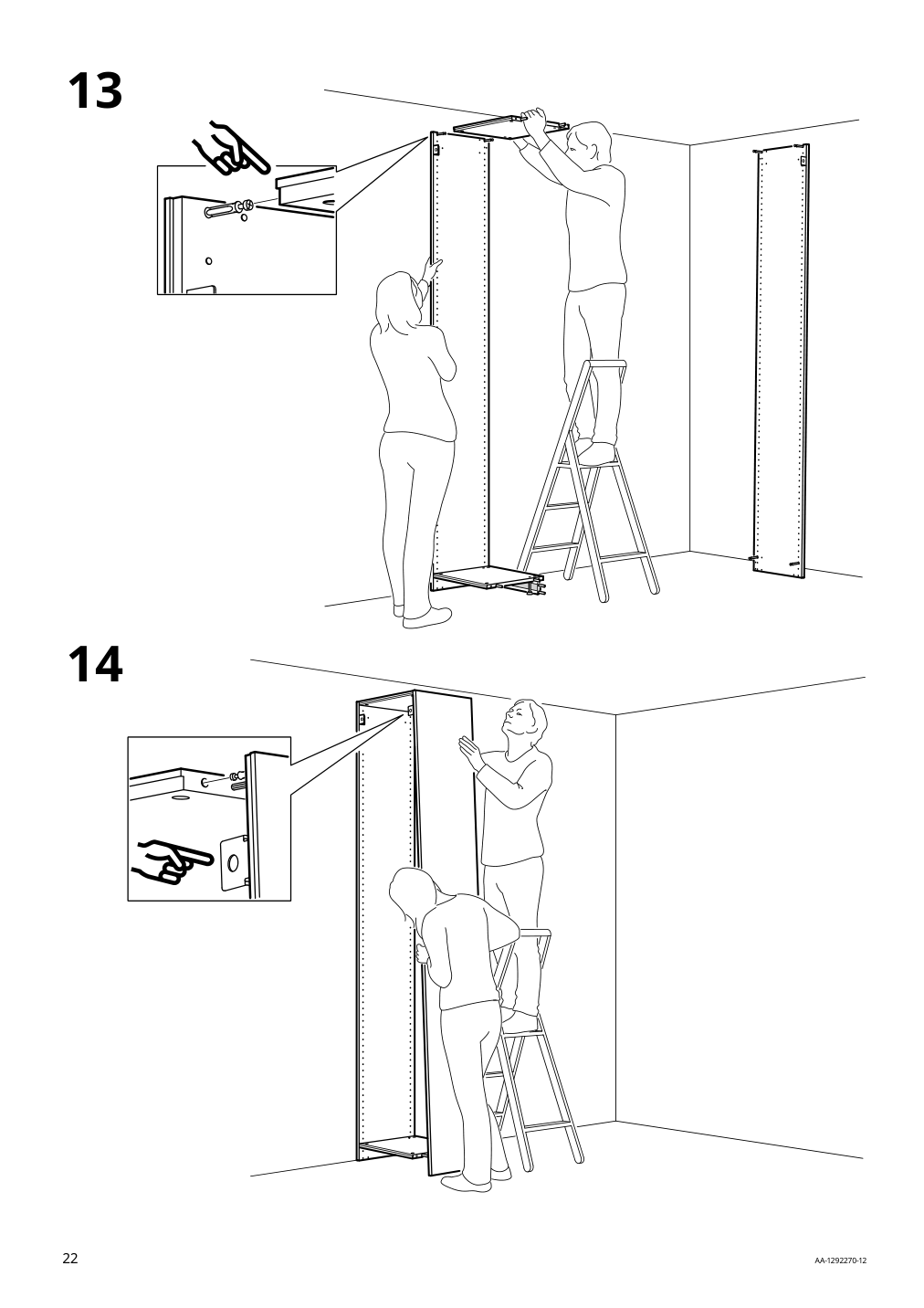 Assembly instructions for IKEA Pax wardrobe frame dark gray | Page 22 - IKEA PAX / AULI wardrobe with sliding doors 395.613.25