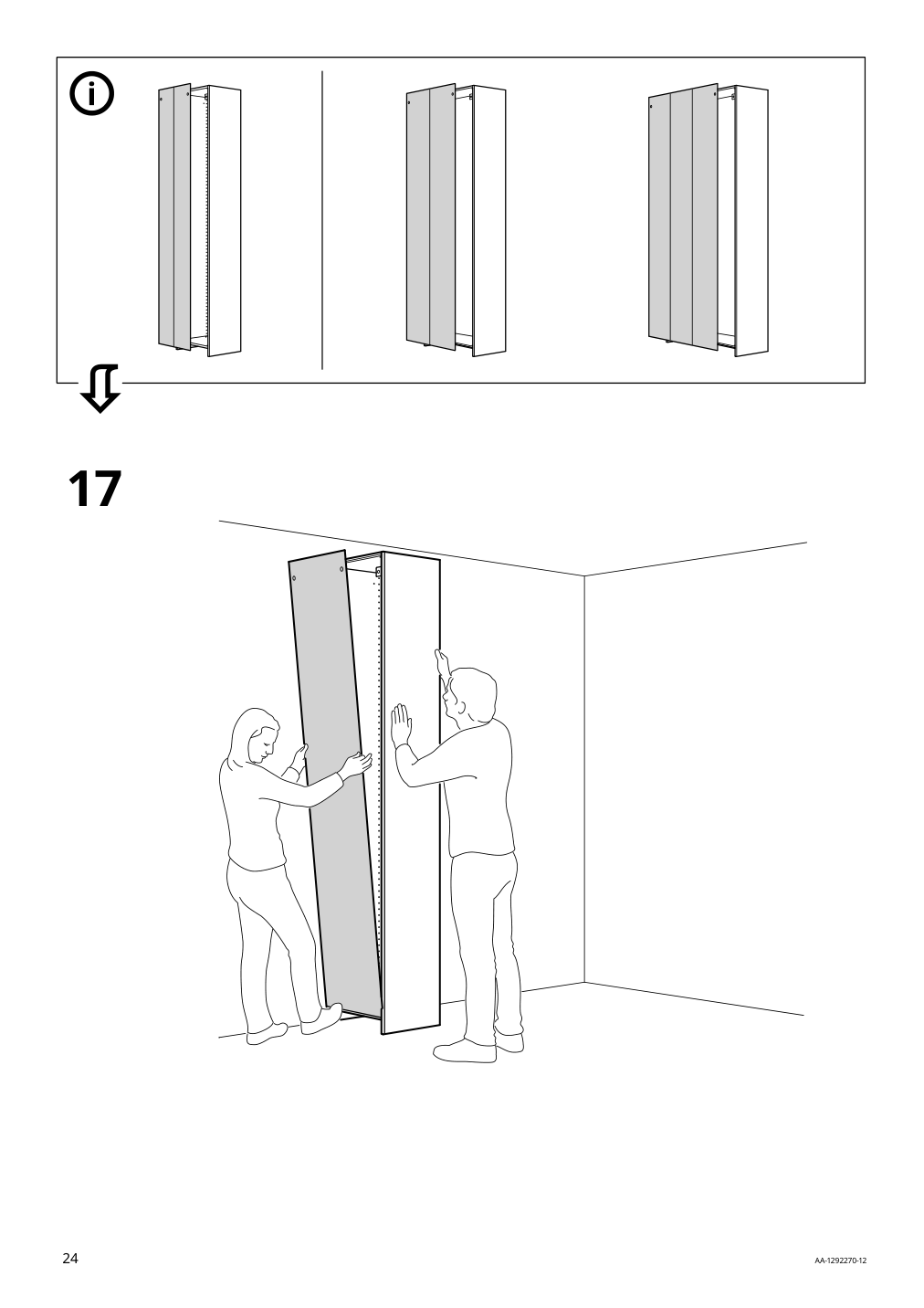 Assembly instructions for IKEA Pax wardrobe frame dark gray | Page 24 - IKEA PAX / AULI wardrobe with sliding doors 395.613.25