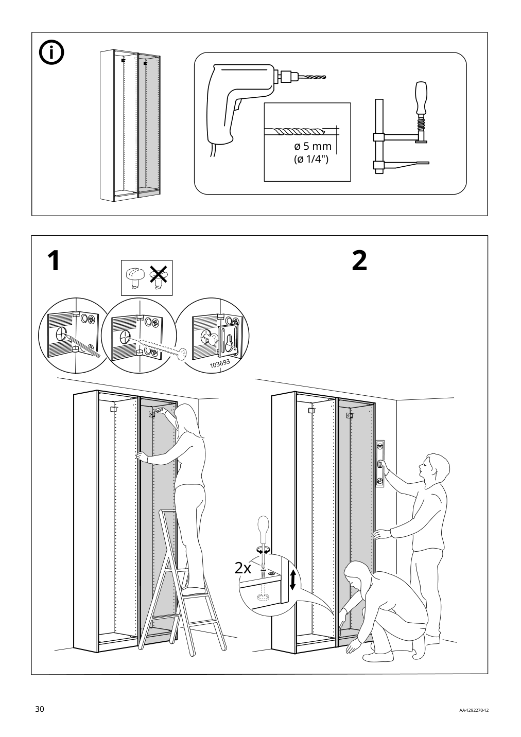 Assembly instructions for IKEA Pax wardrobe frame white | Page 30 - IKEA PAX / BERGSBO/ÅHEIM wardrobe combination 493.361.76