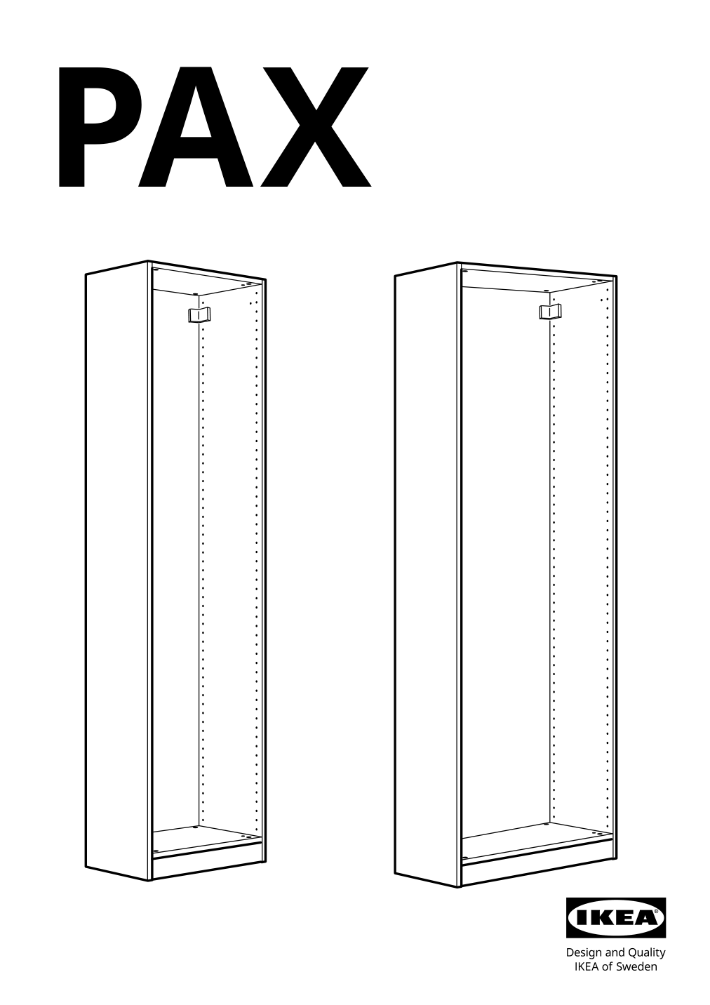 Assembly instructions for IKEA Pax wardrobe frame dark gray | Page 1 - IKEA PAX / MEHAMN/AULI wardrobe with sliding doors 095.517.14