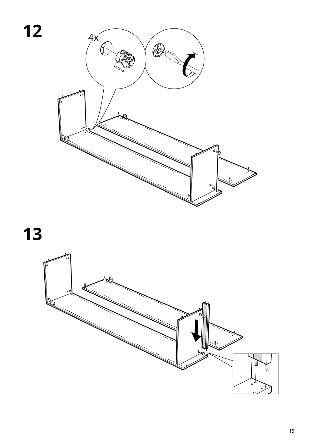 Assembly instructions for IKEA Pax wardrobe frame dark gray | Page 15 - IKEA PAX / AULI wardrobe with sliding doors 895.613.18