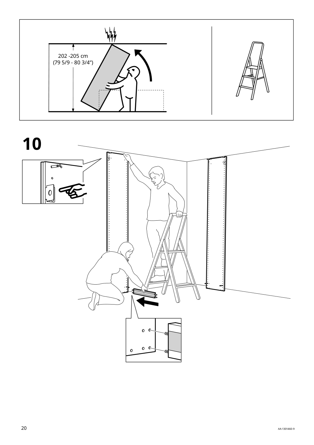 Assembly instructions for IKEA Pax wardrobe frame dark gray | Page 20 - IKEA PAX / AULI wardrobe with sliding doors 895.613.18