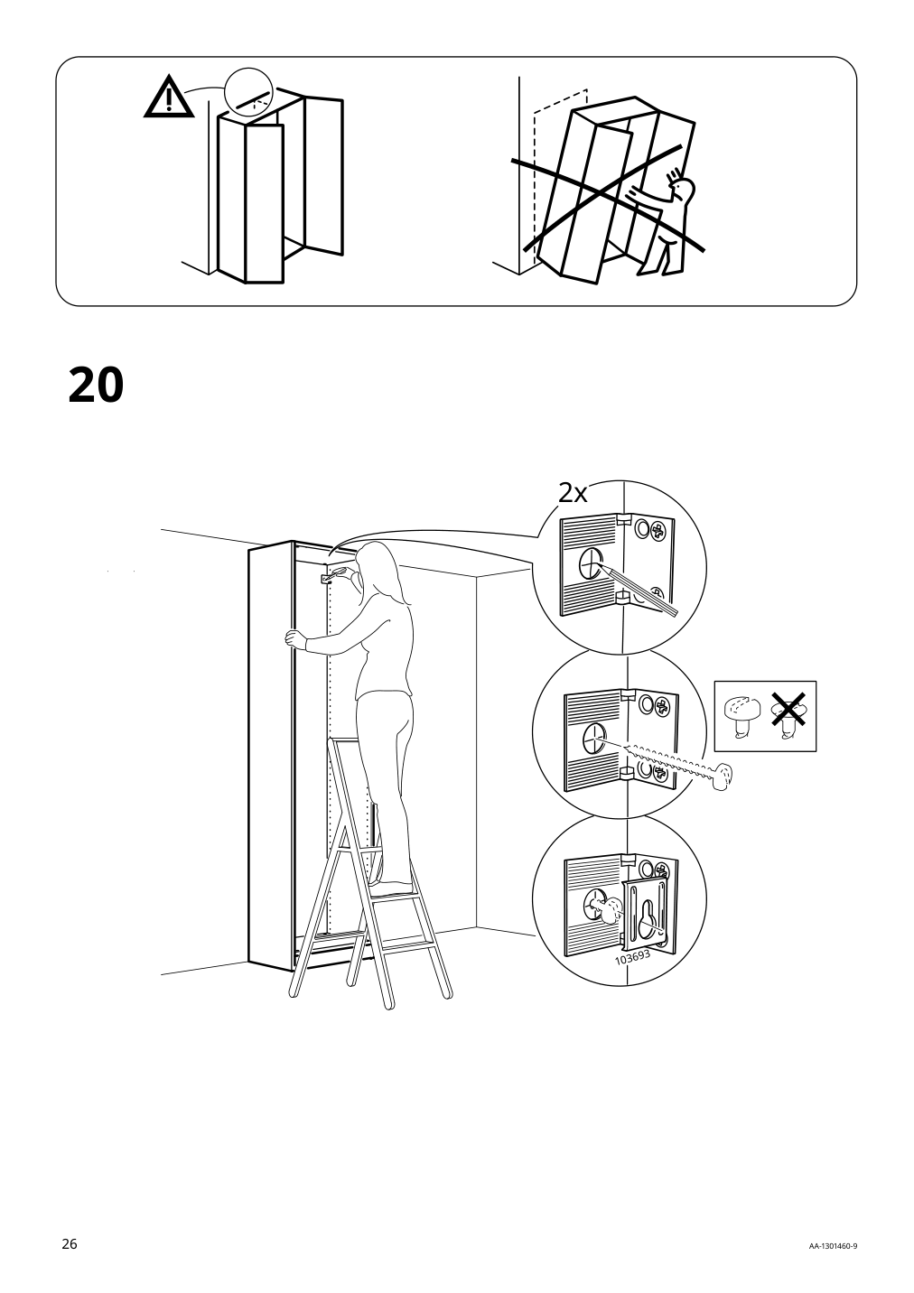 Assembly instructions for IKEA Pax wardrobe frame dark gray | Page 26 - IKEA PAX / MEHAMN/AULI wardrobe with sliding doors 095.517.14