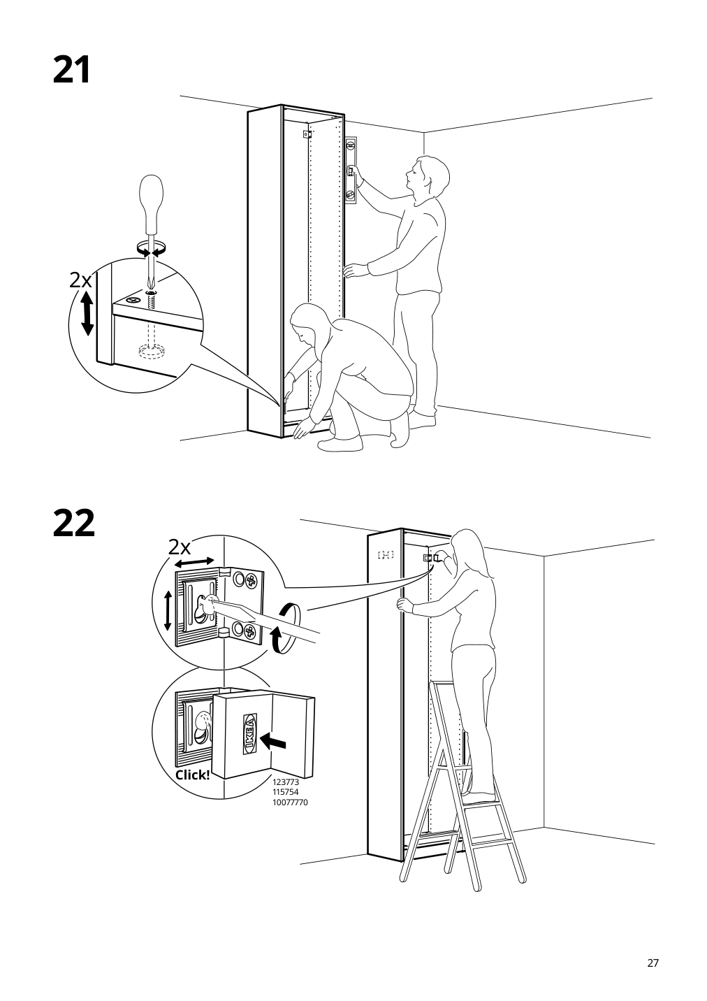 Assembly instructions for IKEA Pax wardrobe frame dark gray | Page 27 - IKEA PAX / AULI wardrobe with sliding doors 895.613.18