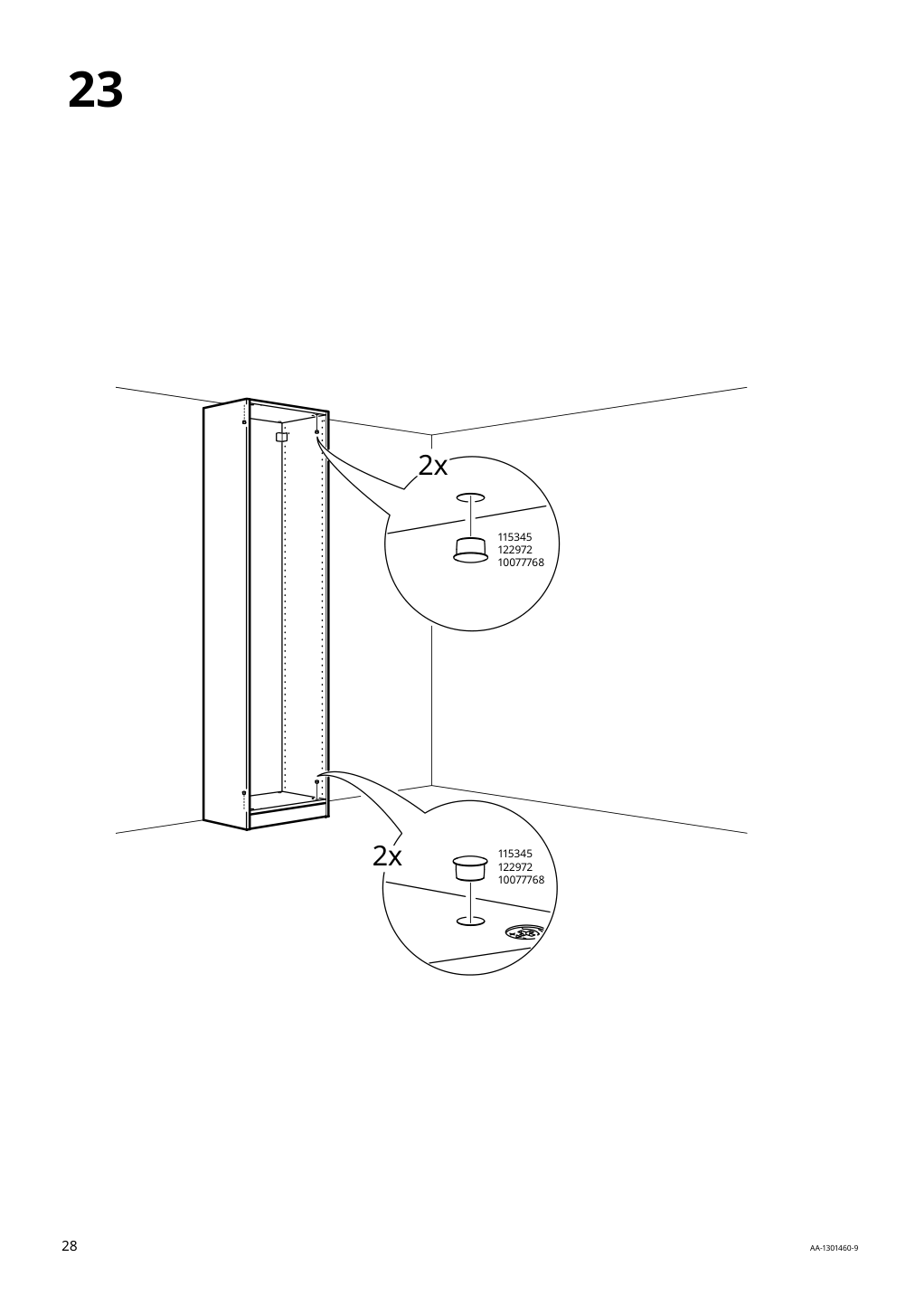 Assembly instructions for IKEA Pax wardrobe frame dark gray | Page 28 - IKEA PAX / MEHAMN/AULI wardrobe with sliding doors 095.517.14