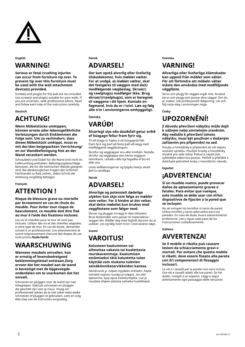 Assembly instructions for IKEA Pax wardrobe frame white | Page 2 - IKEA PAX / SVARTISDAL wardrobe with sliding doors 694.322.85