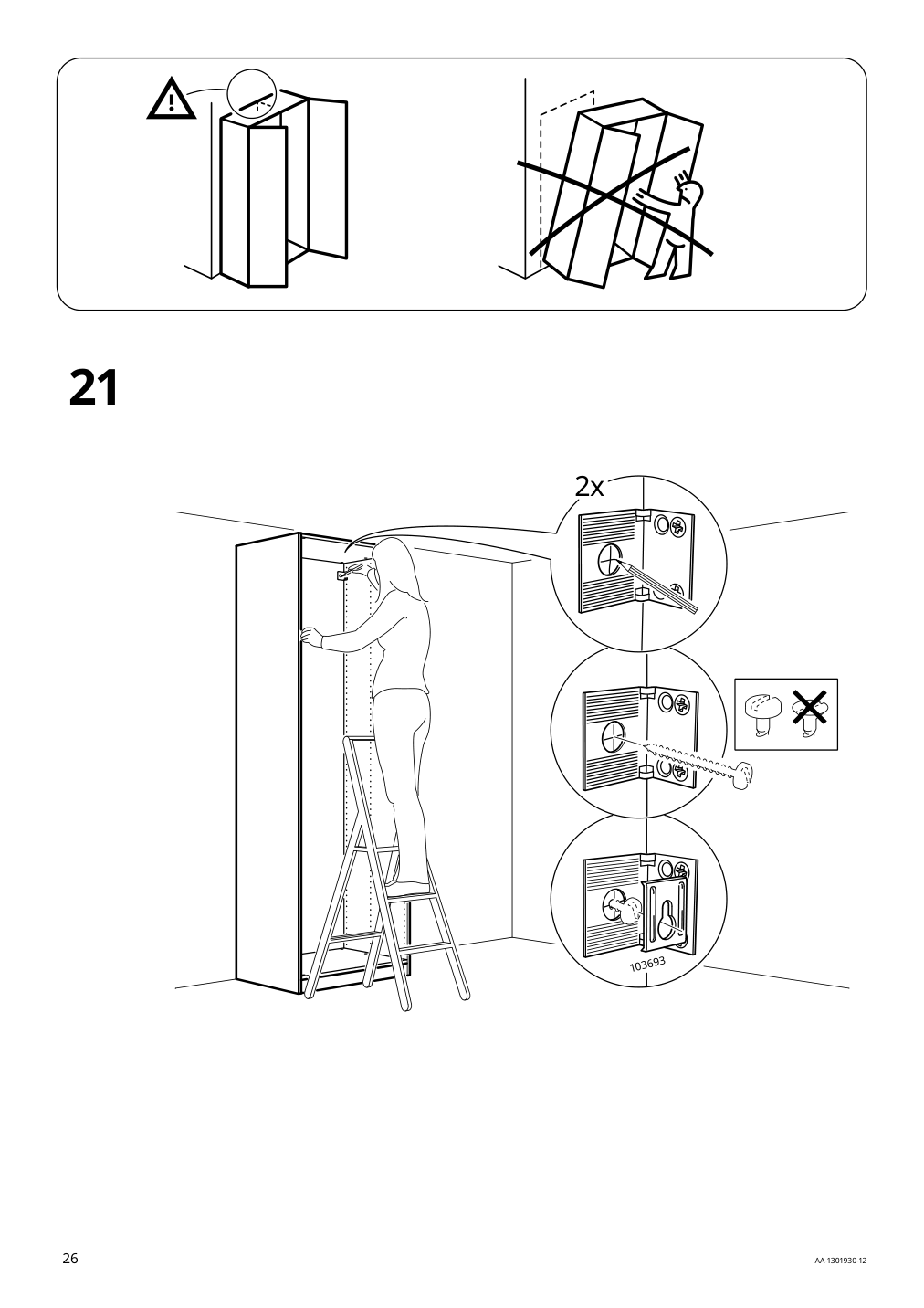 Assembly instructions for IKEA Pax wardrobe frame white | Page 26 - IKEA PAX / SVARTISDAL wardrobe with sliding doors 694.322.85