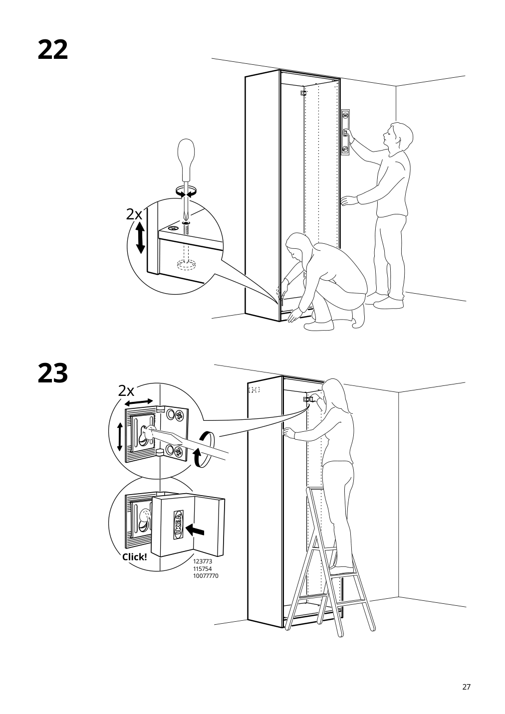 Assembly instructions for IKEA Pax wardrobe frame white | Page 27 - IKEA PAX / SVARTISDAL wardrobe with sliding doors 694.322.85