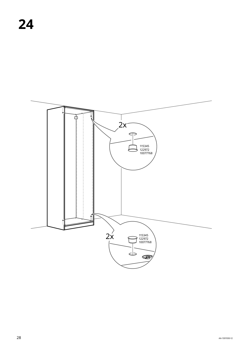 Assembly instructions for IKEA Pax wardrobe frame white | Page 28 - IKEA PAX / SVARTISDAL wardrobe with sliding doors 694.322.85