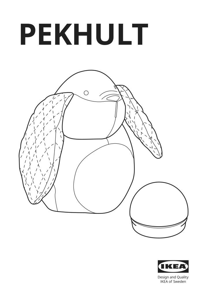 Assembly instructions for IKEA Pekhult soft toy with led nightlight gray rabbit battery operated | Page 1 - IKEA PEKHULT soft toy with LED nightlight 504.700.03