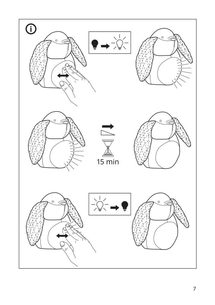 Assembly instructions for IKEA Pekhult soft toy with led nightlight gray rabbit battery operated | Page 7 - IKEA PEKHULT soft toy with LED nightlight 504.700.03