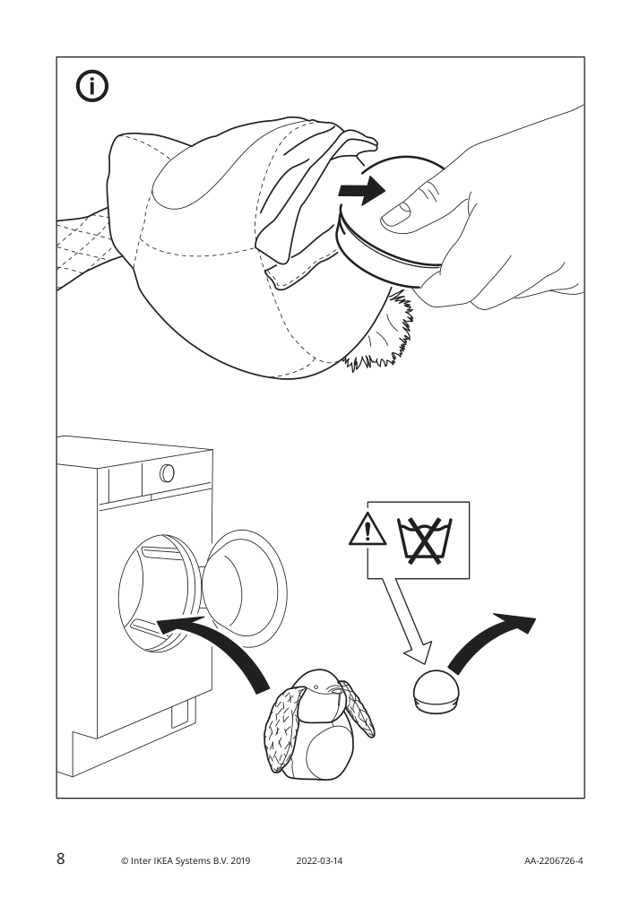 Assembly instructions for IKEA Pekhult soft toy with led nightlight gray rabbit battery operated | Page 8 - IKEA PEKHULT soft toy with LED nightlight 504.700.03