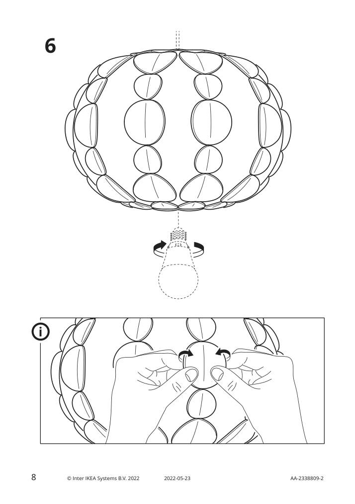 Assembly instructions for IKEA Pektolit pendant lamp shade white | Page 8 - IKEA PEKTOLIT pendant lamp shade 705.477.18