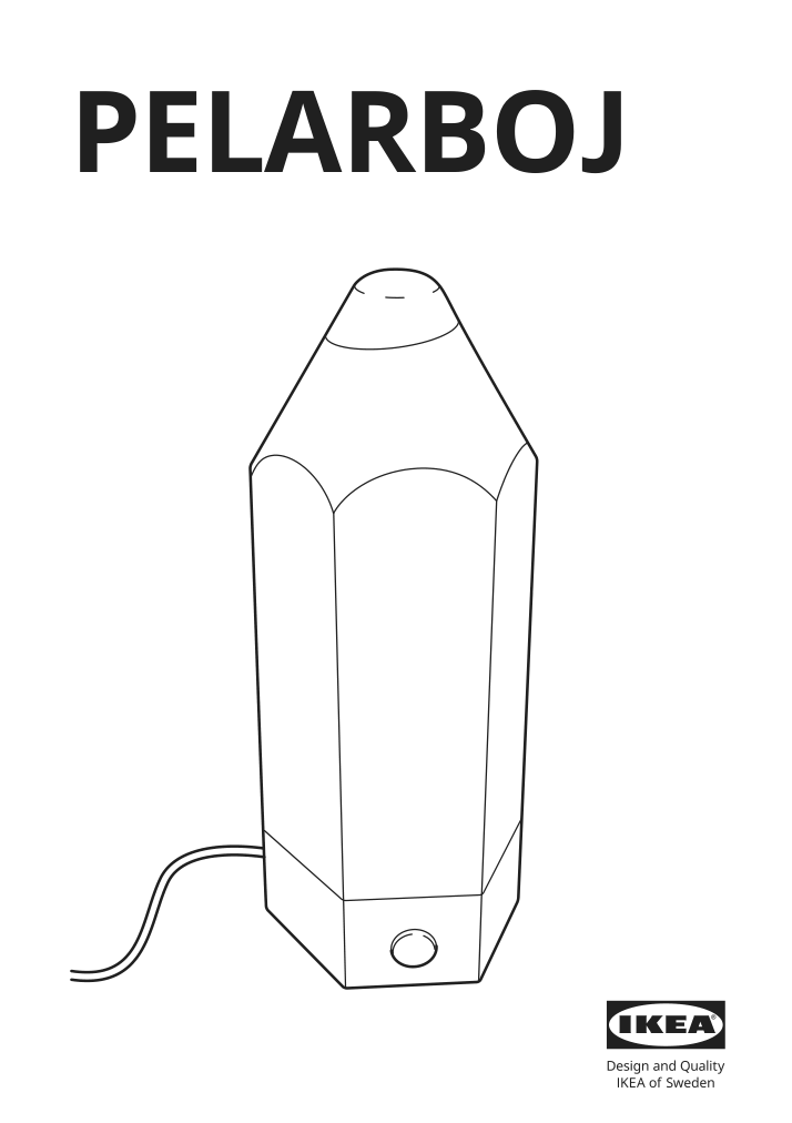 Assembly instructions for IKEA Pelarboj led table lamp multicolor | Page 1 - IKEA PELARBOJ LED table lamp 204.015.15