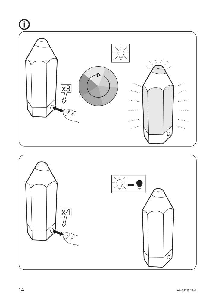 Assembly instructions for IKEA Pelarboj led table lamp multicolor | Page 14 - IKEA PELARBOJ LED table lamp 204.015.15