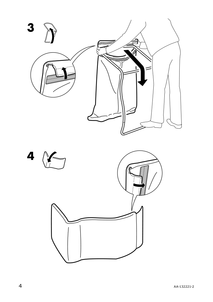 Assembly instructions for IKEA Pello armchair holmby natural | Page 4 - IKEA PELLO armchair 500.784.64