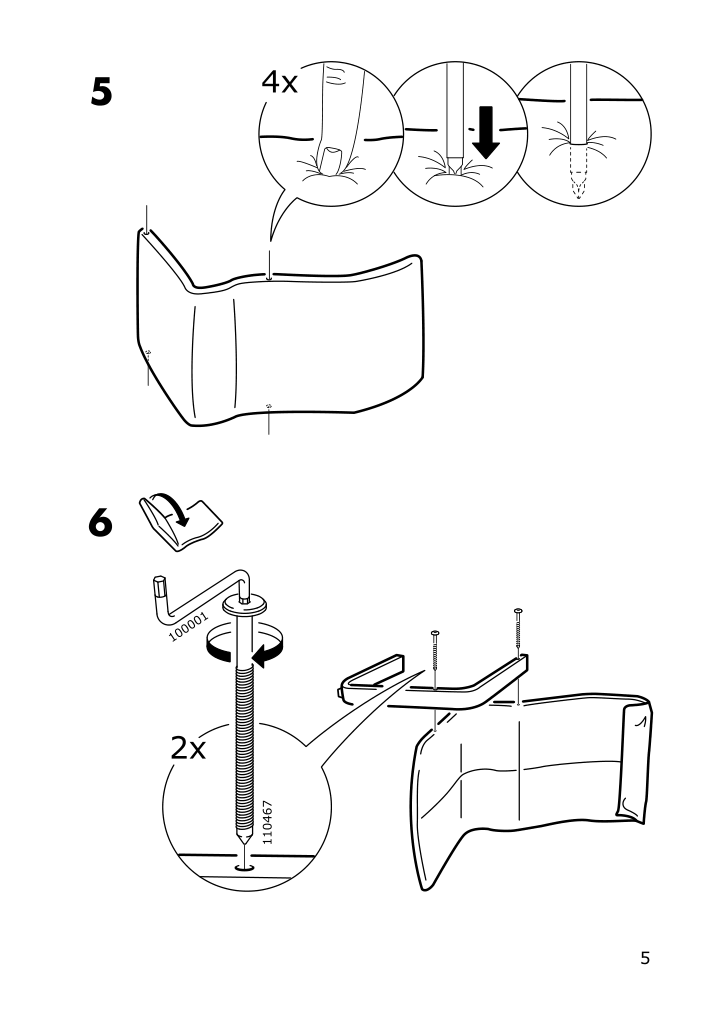 Assembly instructions for IKEA Pello armchair holmby natural | Page 5 - IKEA PELLO armchair 500.784.64