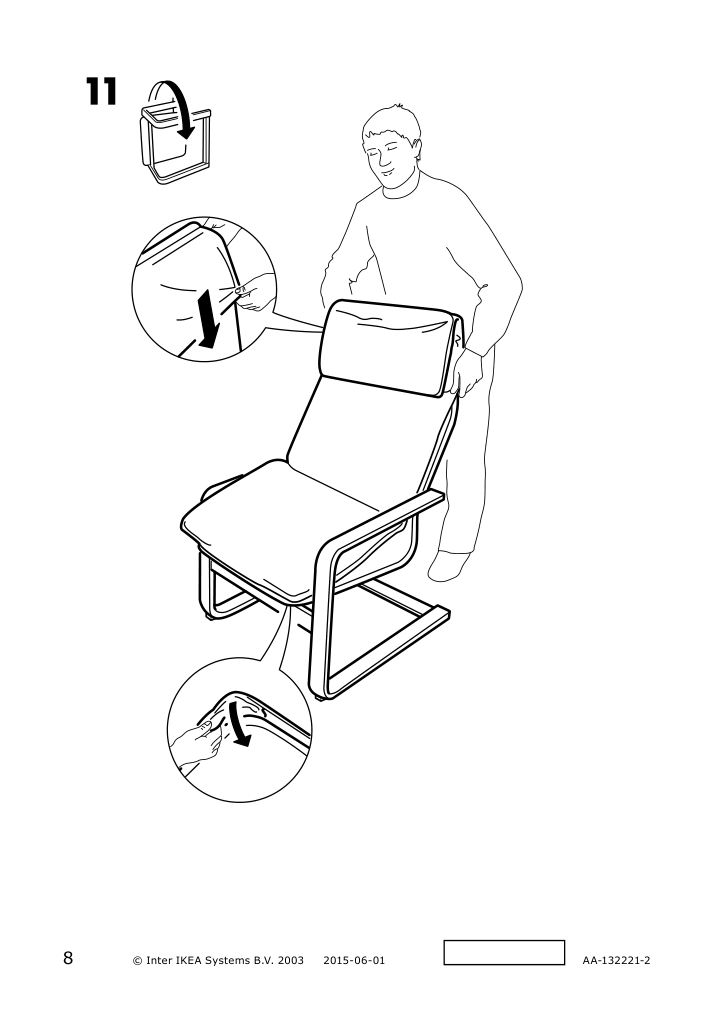 Assembly instructions for IKEA Pello armchair holmby natural | Page 8 - IKEA PELLO armchair 500.784.64