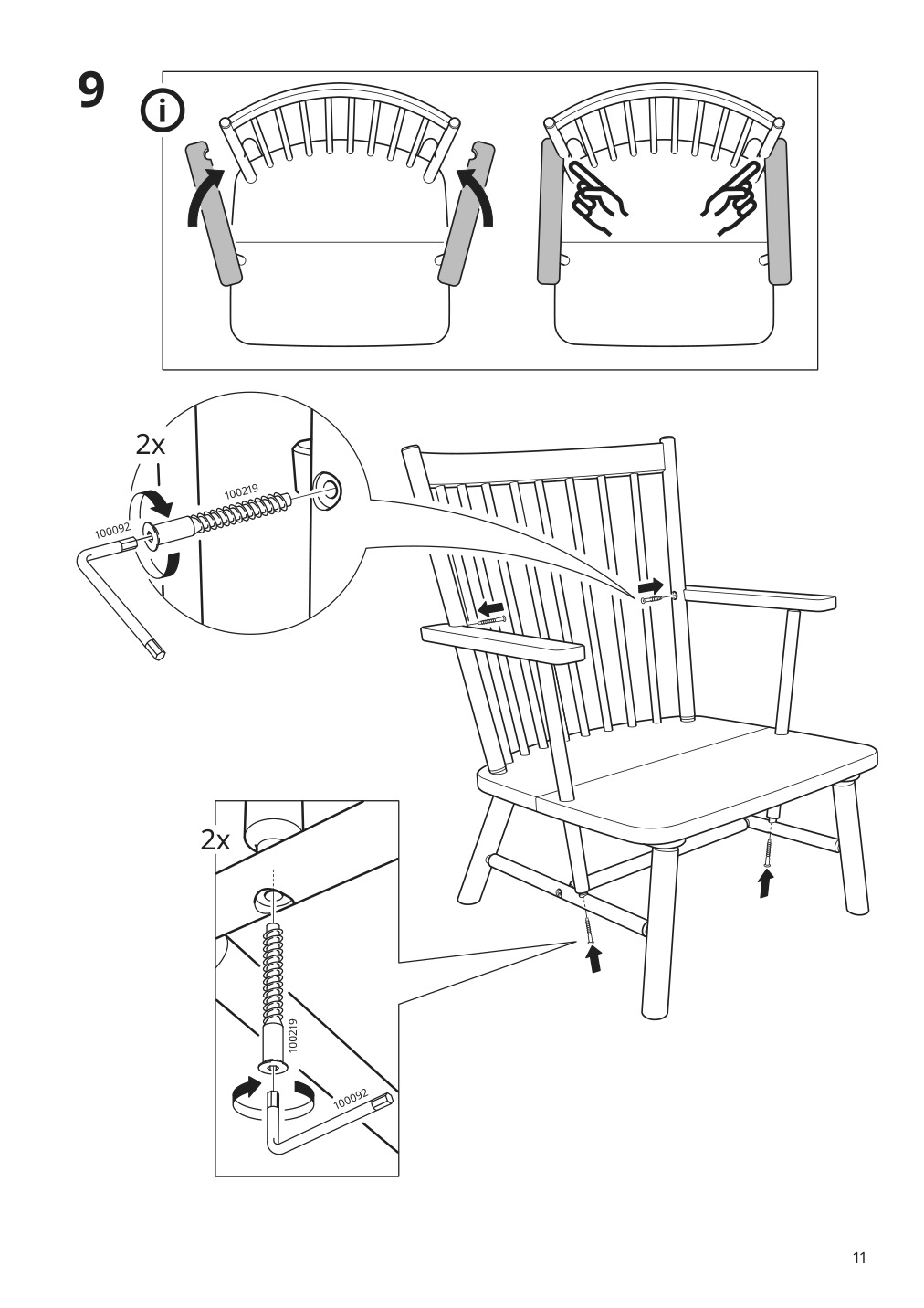 Assembly instructions for IKEA Persbol armchair birch tibbleby beige gray | Page 11 - IKEA PERSBOL armchair 503.501.90