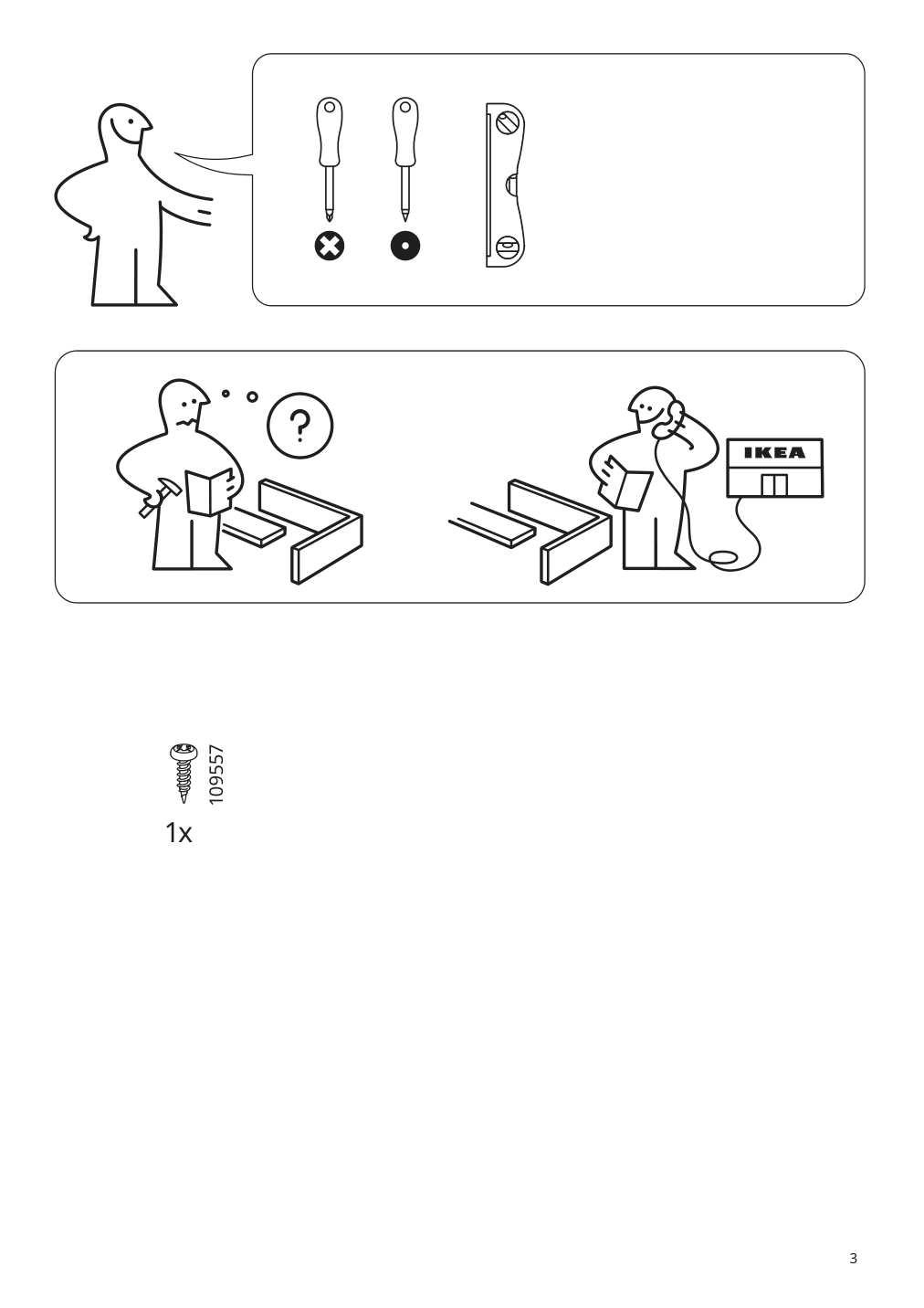 Assembly instructions for IKEA Pershult bracket white | Page 3 - IKEA BILLY / BRIMNES TV storage combination 693.986.20