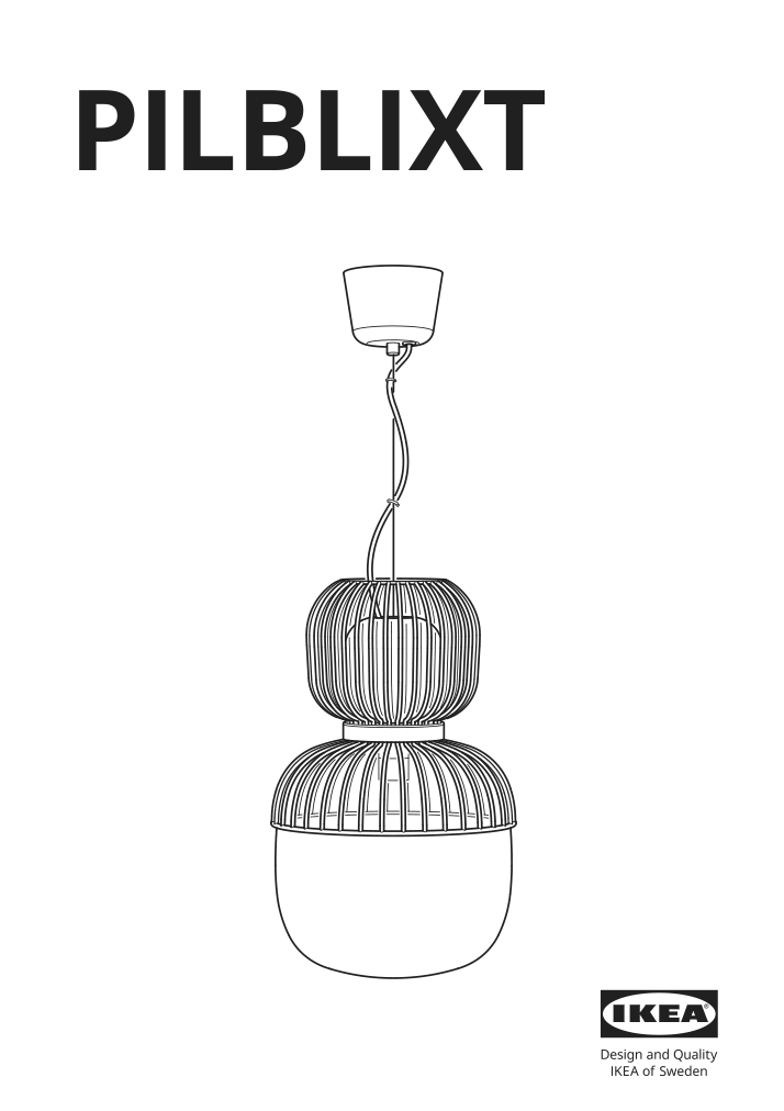 Assembly instructions for IKEA Pilblixt pendant lamp white light green glass gold effect metal | Page 1 - IKEA PILBLIXT pendant lamp 504.998.79