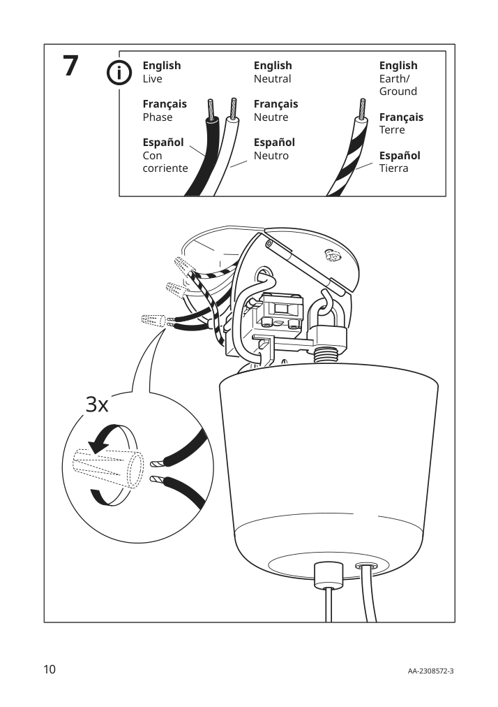 Assembly instructions for IKEA Pilblixt pendant lamp white light green glass gold effect metal | Page 10 - IKEA PILBLIXT pendant lamp 504.998.79