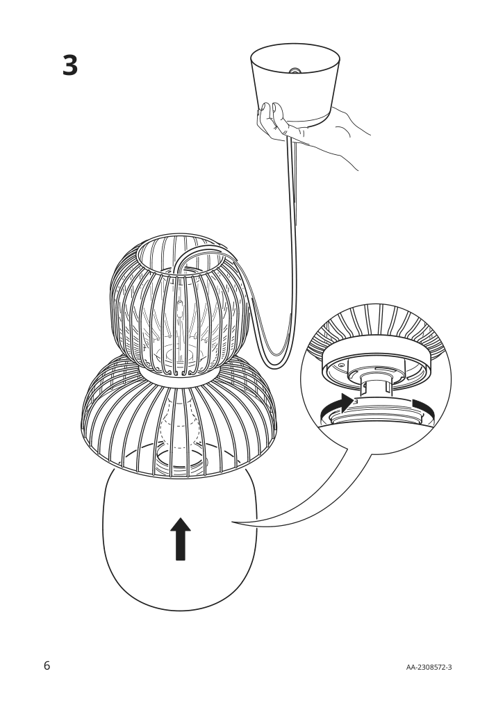 Assembly instructions for IKEA Pilblixt pendant lamp white light green glass gold effect metal | Page 6 - IKEA PILBLIXT pendant lamp 504.998.79