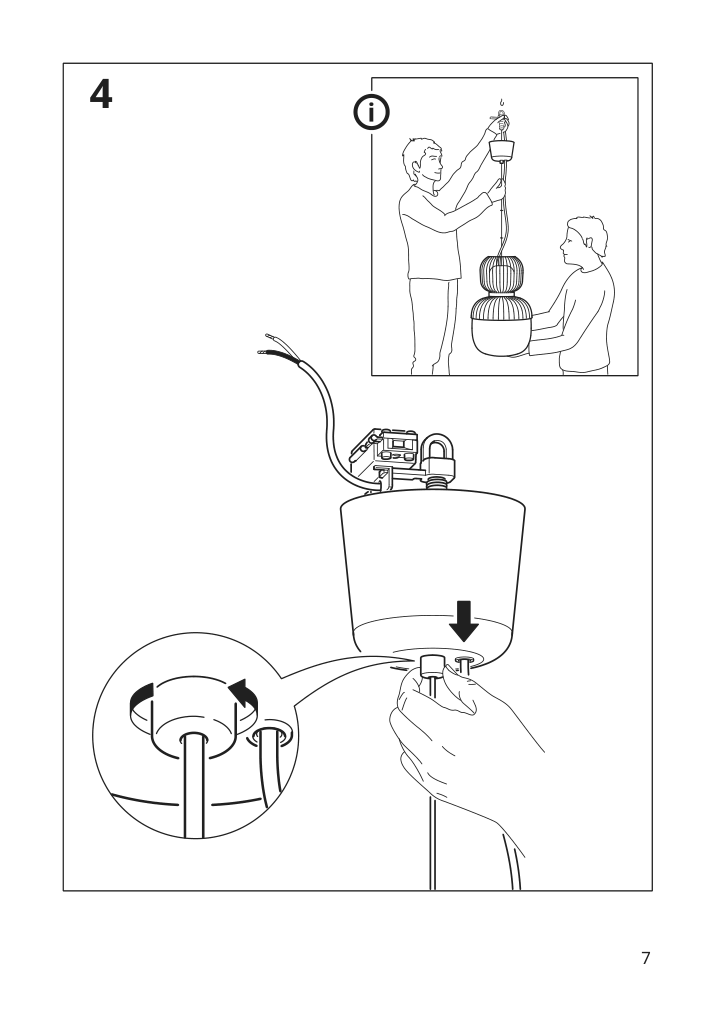 Assembly instructions for IKEA Pilblixt pendant lamp white light green glass gold effect metal | Page 7 - IKEA PILBLIXT pendant lamp 504.998.79