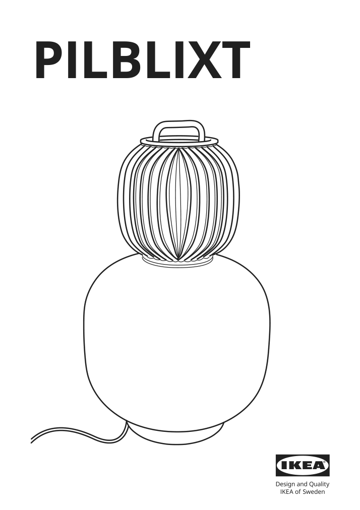 Assembly instructions for IKEA Pilblixt table lamp white light green glass gold effect metal | Page 1 - IKEA PILBLIXT table lamp 704.998.78