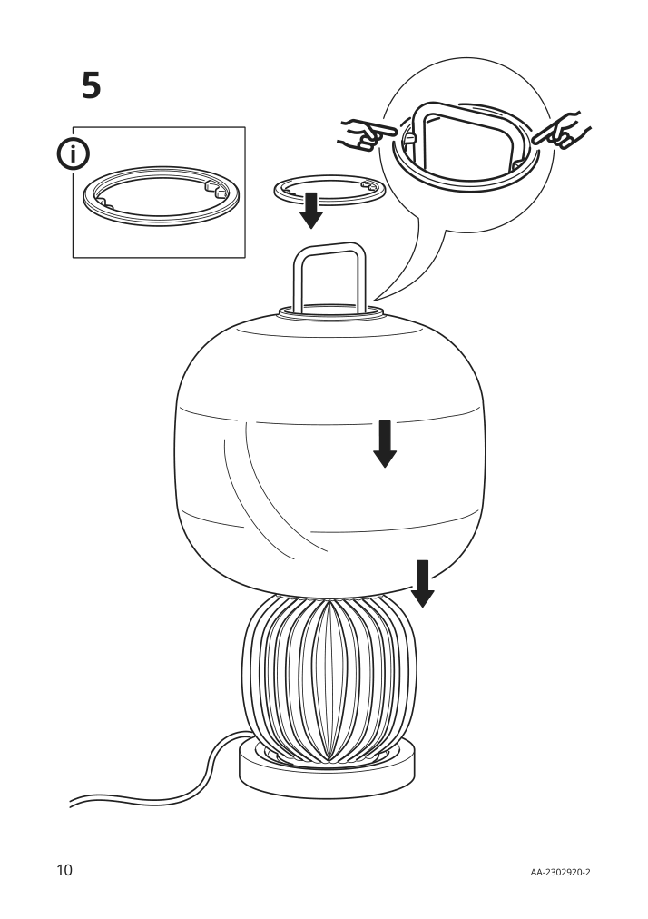 Assembly instructions for IKEA Pilblixt table lamp white light green glass gold effect metal | Page 10 - IKEA PILBLIXT table lamp 704.998.78