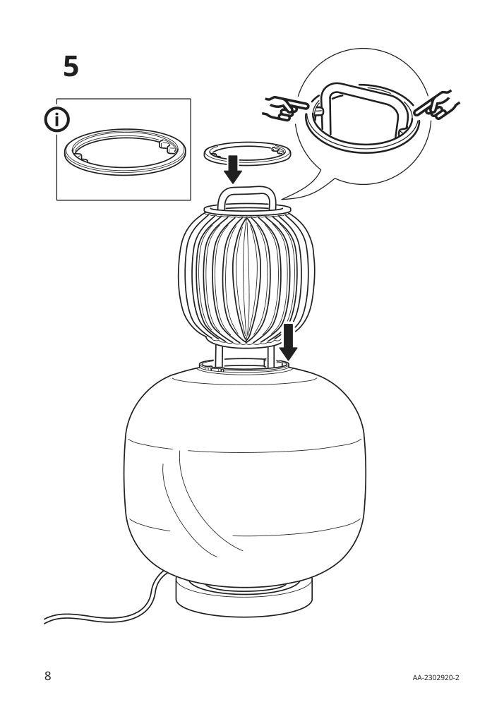 Assembly instructions for IKEA Pilblixt table lamp white light green glass gold effect metal | Page 8 - IKEA PILBLIXT table lamp 704.998.78